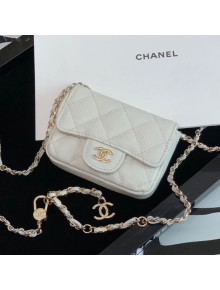 Chanel Quilted Grained Calfskin Classic Belt Bag AP1952 White 2020