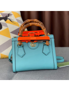 Gucci Diana Leather Mini Tote Bag 655661 Blue 2021