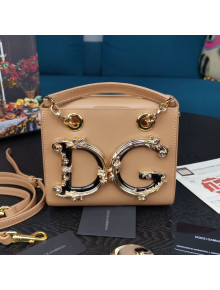 Dolce&Gabbana Small DG Girls Top Handle Bag in Calfskin Apricot 2021