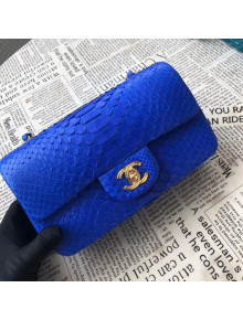 Chanel Python Leather and Deerskin Small Flap Bag 1116 Royal Blue