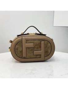 Fendi Mini Camera Bag in Khaki Leather and Suede 2021 8525 