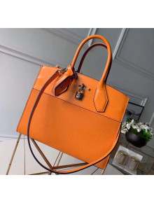 Louis Vuitton City Steamer MM Bag In Smooth & Grainy Calfskin M55348 Orange