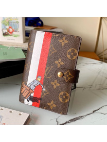 Louis Vuitton Small Ring Agenda Notebook Cover in Print Monogram Canvas Red 2021