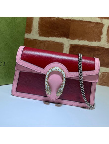 Gucci Dionysus Leather Super Mini Bag 476432 Ruby Red/Pink 2021