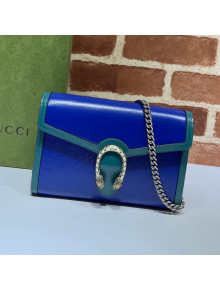 Gucci Dionysus Leather Mini Chain Bag 401231 Blue/Turquoise 2021