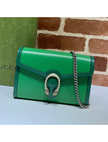 Gucci Dionysus Leather Mini Chain Bag 401231 Bright Green 2021