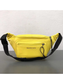 Balenciaga Yellow Aged Clafskin Explorer Belt Bag 2018