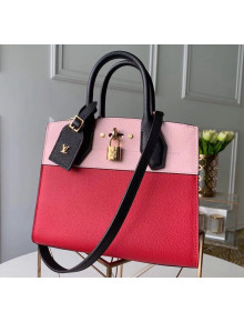 Louis Vuitton City Steamer PM Bag In Grainy Calfskin M53321 Red/Pink/Black 