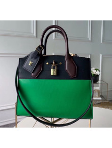 Louis Vuitton City Steamer PM Bag In Smooth Calfskin M42188 Green/Black