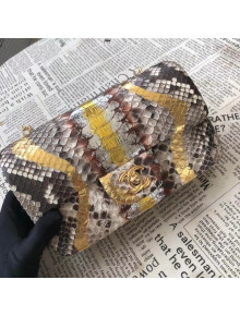 Chanel Python Leather and Deerskin Small Flap Bag 1116 Multicolor 3