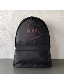 Balenciaga Explorer Nylon Backpack Embroidered "Homme" Black 2018