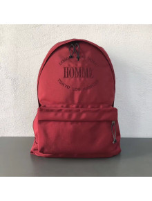 Balenciaga Explorer Nylon Backpack Embroidered "Homme" Red 2018