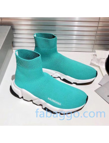 Balenciaga Speed Knit Sock Side Logo Boot Sneaker Blue 04 2020 ( For Women and Men)