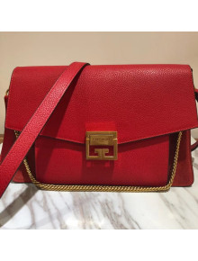 Givenchy Medium GV3 Bag in Grained and Suede Leather Red 2018