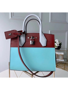 Louis Vuitton City Steamer PM Bag In Smooth Calfskin M42188 Blue/Burgundy