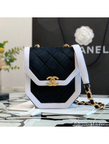 Chanel Velvet Mini Flap Bag AS2596 Black/White 2021