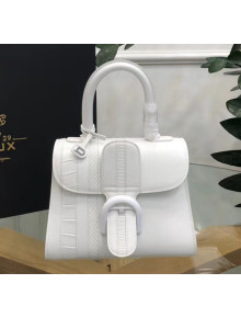 Delvaux Brillant Mini Top Handle Bag in Sporty Stripes Box Calf Leather White 2020