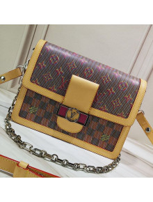 Louis Vuitton Dauphine MM Monogram Pop Print Shoulder Bag M55452 Red 2019