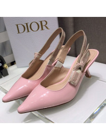 Dior J'Adior Slingback Pumps 6.5cm in Pink Patent Calfskin 2021