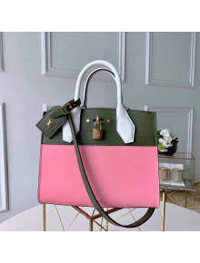 Louis Vuitton City Steamer PM Bag In Smooth Calfskin M42188 Pink/Green