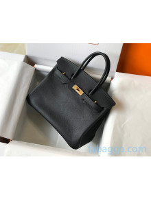 Hermes Birkin Bag 30cm in Epsom Calfskin Black/Gold (Half Handmade) 2021