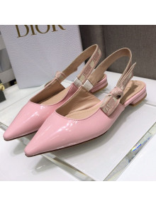 Dior J'Adior Slingback Ballerinas Flats in Pink Patent Calfskin 2021