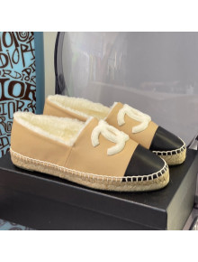 Chanel Leather Wool Espadrilles Beige/White 2021 112226