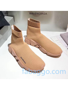 Balenciaga Speed Knit Sock Side Logo Boot Sneaker Beige 07 2020 ( For Women and Men)