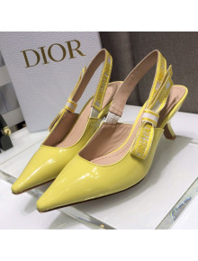 Dior J'Adior Slingback Pumps 6.5cm in Yellow Patent Calfskin 2021