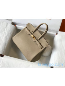 Hermes Birkin Bag 25cm in Epsom Calfskin Light Grey/Gold (Half Handmade) 2021