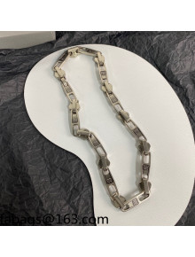 Balenciaga BB Metallic Necklace Silver 2021 110846