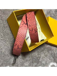 Fendi Snakeskin Embossed Calfskin Strap You Shoulder Strap 90cm Pink 2019