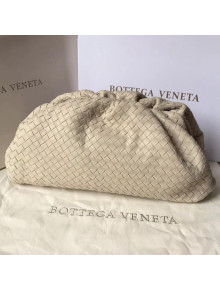 Bottega Veneta LargeThe Pouch Clutch in Woven Leather White 2019