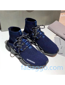 Balenciaga Speed Knit Sock Lace-up Boot Sneaker Blue 03 2020 ( For Women and Men)