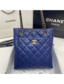 Chanel Quilted Calfskin Small Shopping Bag AS2295 Royal Blue 2020