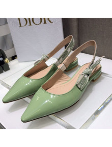 Dior J'Adior Slingback Ballerinas Flats in Green Patent Calfskin 2021
