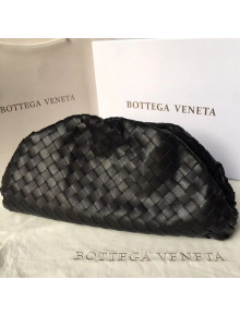 Bottega Veneta Large The Pouch Clutch in Maxi Woven Leather Black 2019