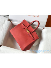Hermes Birkin Bag 25cm in Epsom Calfskin Red/Gold (Half Handmade) 2021