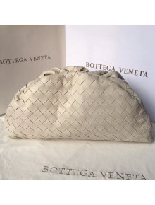 Bottega Veneta Large The Pouch Clutch in Maxi Woven Leather White 2019