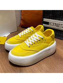 MM6 Silk Suede Platform Sneakers Yellow 2021
