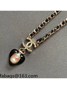 Chanel Love Necklace Black 2021 110852