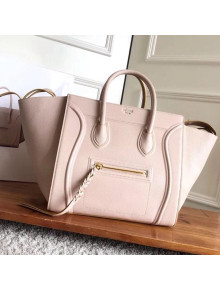 Celine Luggage Phantom Bag In Supple Grained Clafskin Pale Pink/Yellow