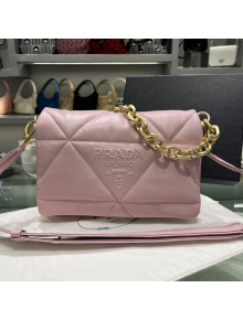Prada Padded Nappa Leather Shoulder Bag 1BD306 Pink/Gold 2021