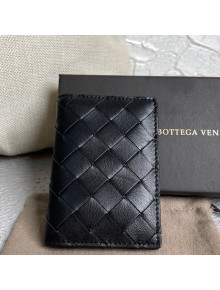 Bottega Veneta Intreccio Leather Bi-Fold Card Case Wallet 30301 Black 2021