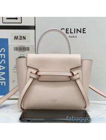 Celine Grained Calfskin Pico Belt Bag White/Brown 2020