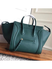 Celine Luggage Phantom Bag In Supple Grained Clafskin Green