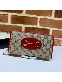 Gucci Horsebit 1955 GG Canvas Zip Around Wallet ‎621889 Red 2021