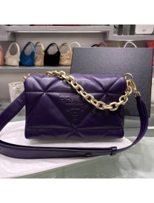 Prada Padded Nappa Leather Shoulder Bag 1BD306 Purple/Gold 2021