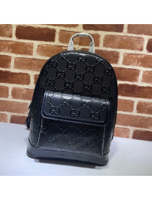 Gucci GG Embossed Perforated Leather Backpack 658579 Black 2021