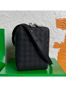 Bottega Veneta Men's Intreccio Leather Small Crossbody Bag 7865 Black 2021
